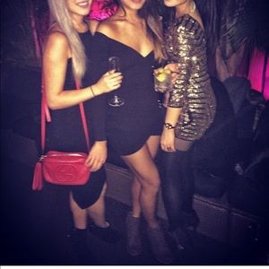 Black Off the shoulder bondage dress